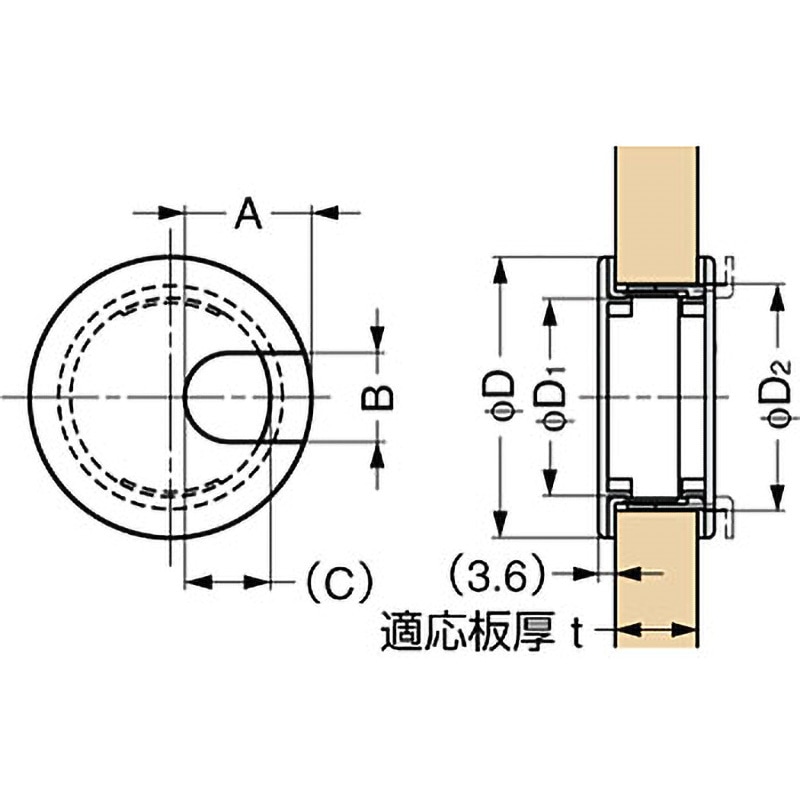 LS76WT 配線孔キャップ LSU型、LS型 1個 LAMP(スガツネ工業