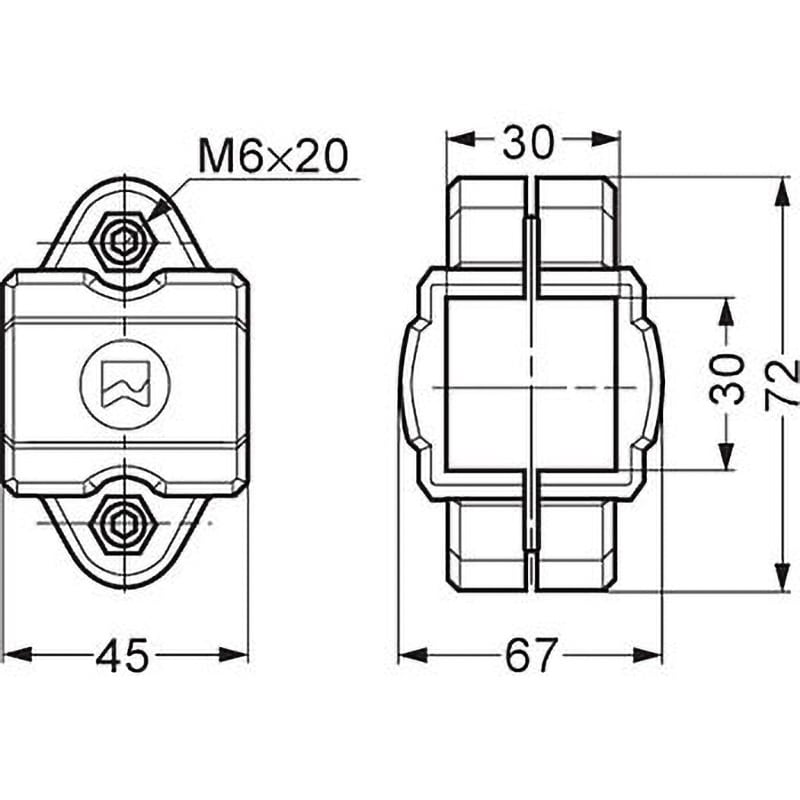 V-KU-30P RKパイプジョイントシステム クランプ LAMP(スガツネ