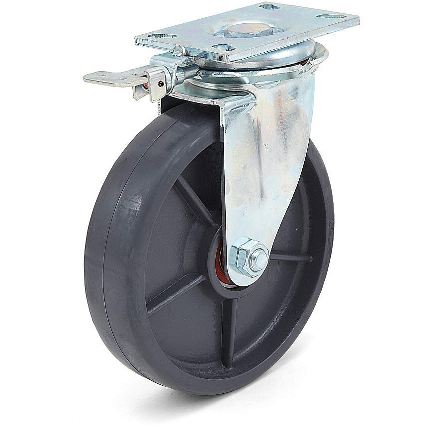 SUG-8-810F-PSE 重量用キャスター 800シリーズ LAMP(スガツネ工業) 単輪 材質(本体)鋼 プレート式自在車キャスター 4ポジション旋回ロック付  SUG-8-810F-PSE