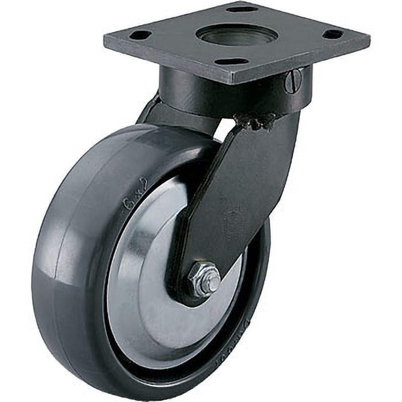 SUG-31-KP-406-PLE 重量用キングピンレスキャスター LAMP(スガツネ工業) 特殊車輪エルイー 単輪 ブレーキなし 耐衝撃性 車輪径152mm取付高195mm  SUG-31-KP-406-PLE