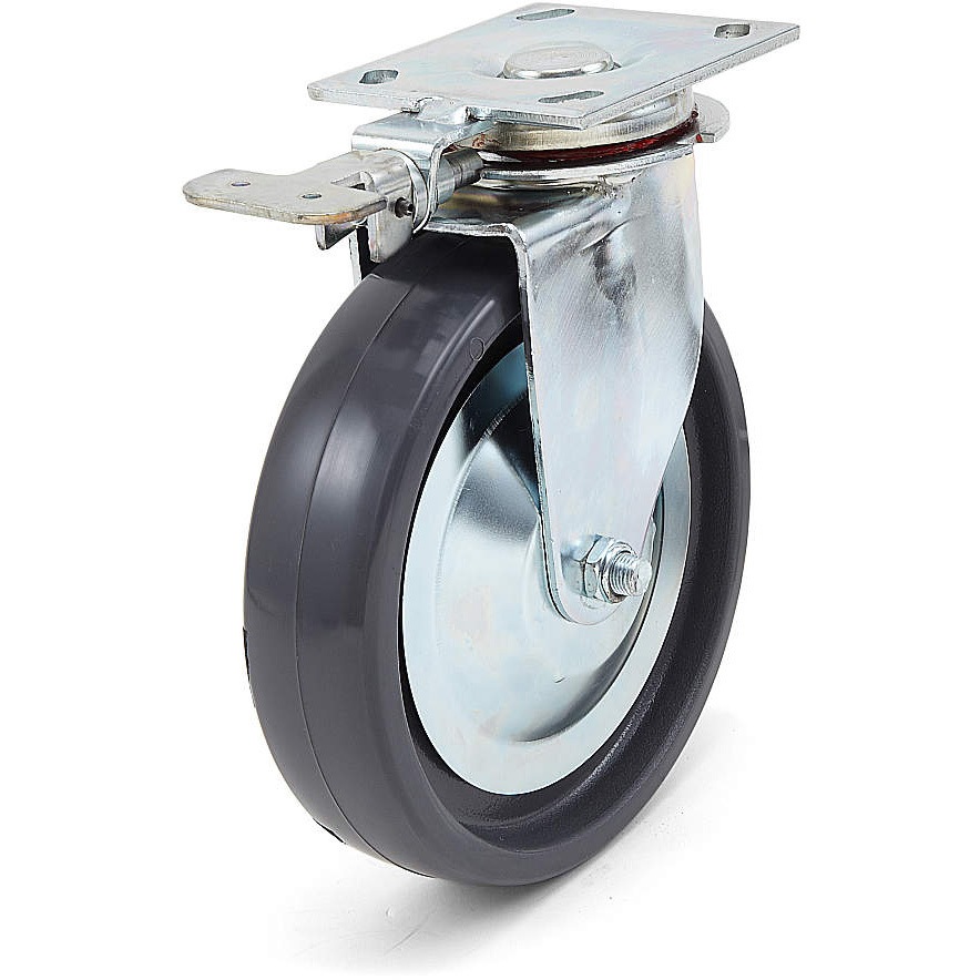 SUG-31-408F-PSE 重量用キャスター 400シリーズ LAMP(スガツネ工業) 単輪 材質(本体)鋼 プレート式自在車キャスター 4ポジション旋回ロック付  SUG-31-408F-PSE