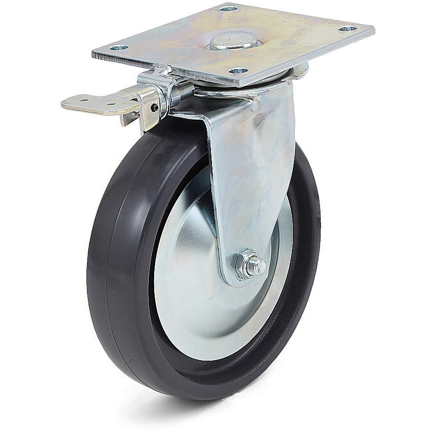 SUGT-408F-PSE 重量用キャスター 400シリーズ LAMP(スガツネ工業) 単輪 材質(本体)鋼 プレート式自在車キャスター 4ポジション旋回ロック付  SUGT-408F-PSE