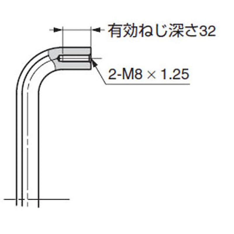 ZL-1501-OS-640 Zwei L ステンレス鋼(SUS316)製ドアハンドルZL-1501型