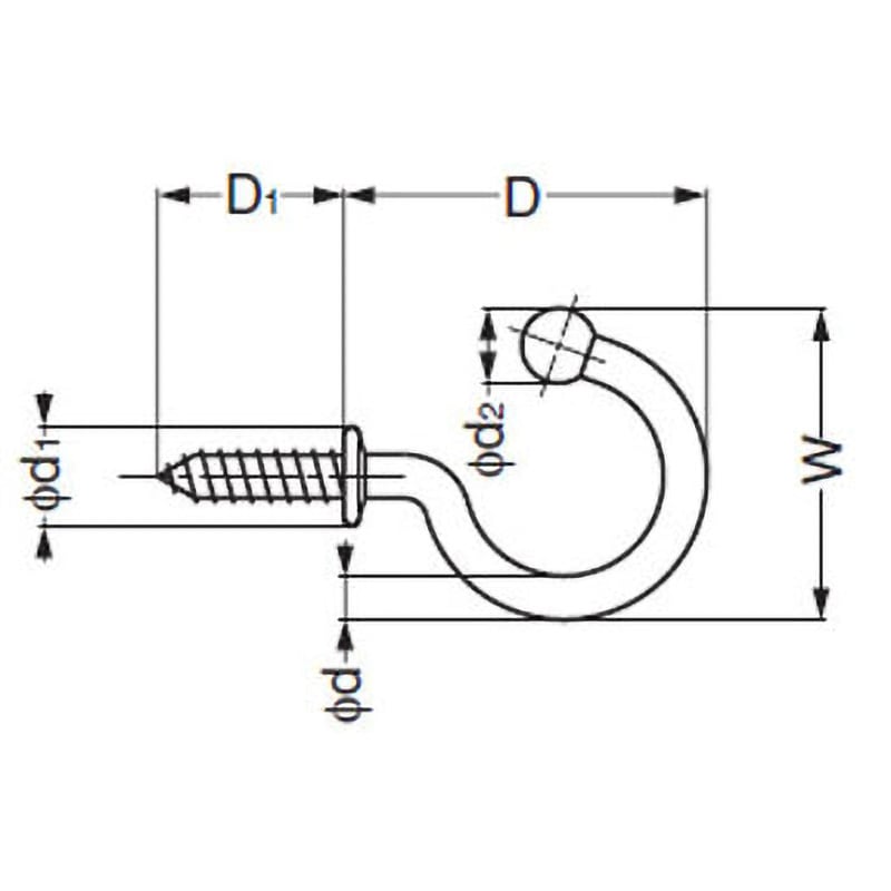 TL-40 ランプ印 ステンレス鋼製玉付フック TL型 LAMP(スガツネ工業