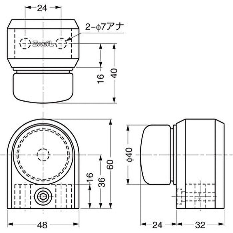 ZL-1803 Zwei L ステンレス鋼(SUS316)製戸当り 床付け用 1個 LAMP