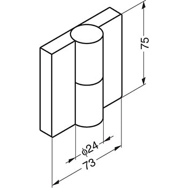 850-951-99 HEWI 丁番 LAMP(スガツネ工業) 幅73mm長さ75mm 1個 850-951-99