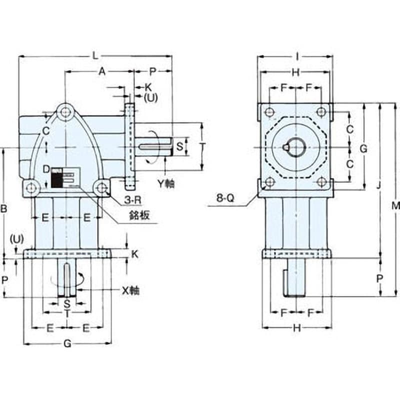 KBX-202L KBX ベベルボックス L型 1個 小原歯車工業(KHK) 【通販サイトMonotaRO】