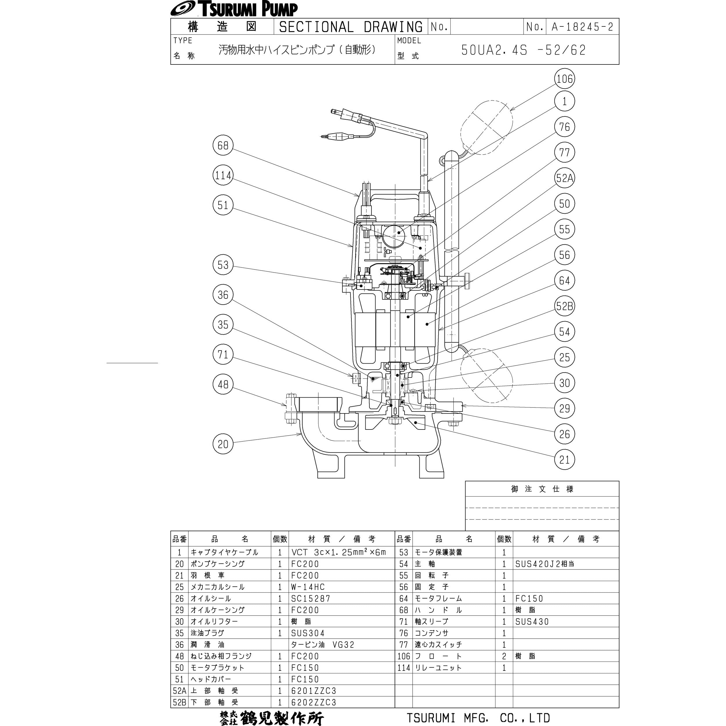 最も完璧な ツルミ 樹脂製汚物用水中ハイスピンポンプ ６０Ｈｚ 1台 品番 fucoa.cl