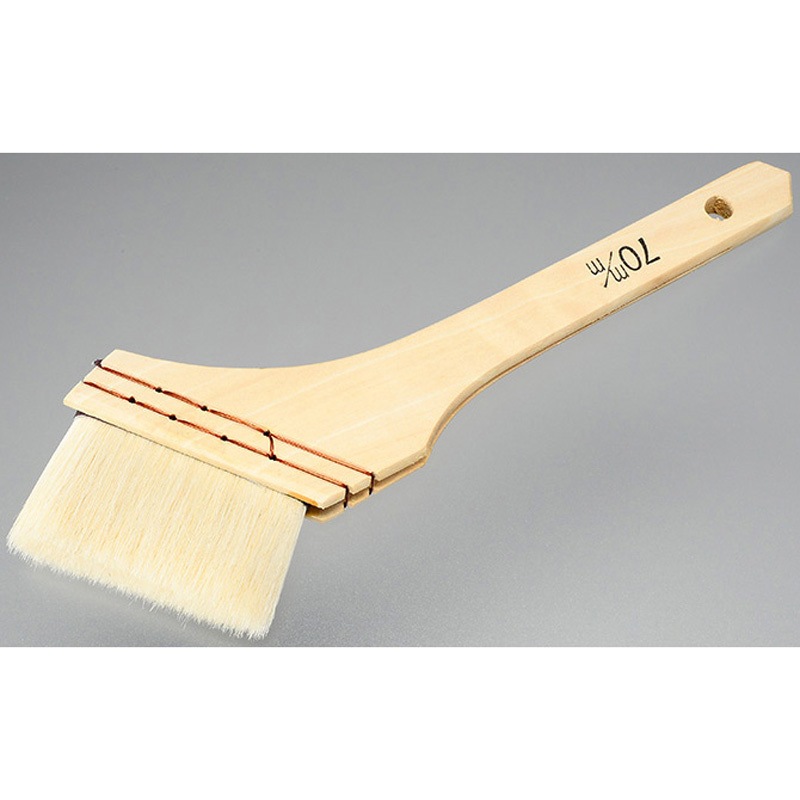 101779 0070 特用 無印刷毛 筋違 白 大塚刷毛製造 山羊毛 板幅70mm毛丈