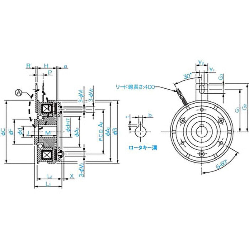 CS-25-33G-24V-50JIS CS形 励磁クラッチ(ベアリング取付) 三木プーリ