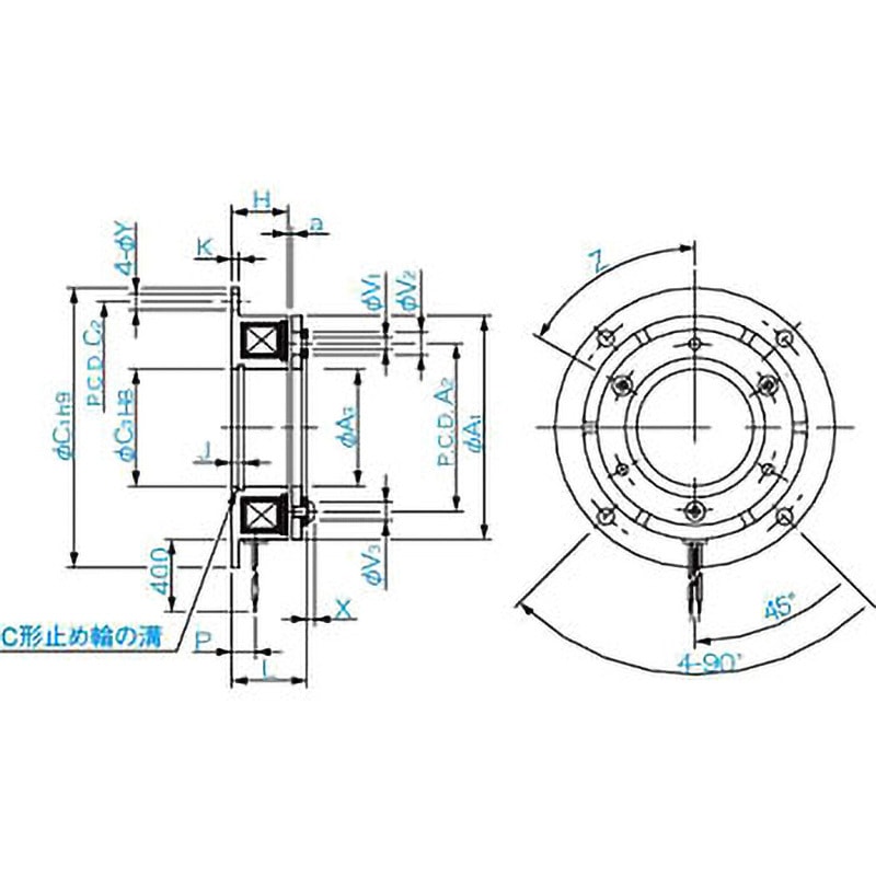 111-08-13G-24V 111形 励磁ブレーキ 三木プーリ サイズ8 111-08-13G