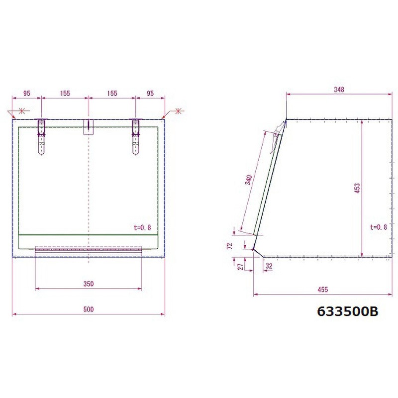 # 8719-5-150-0 ★ ステンレス製 工具箱 車載工具箱 道具入れ 715×415×400 鏡面ステンレス 工具箱 取付ステー 幅750サイズ用 菱抜き 組み立て式