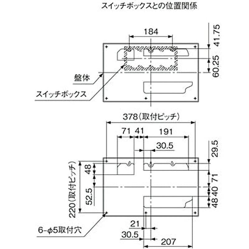 BQWB84821 1次送り(100V)回路付住宅分電盤 スッキリパネル ヨコ1列 露出形 リミッタースペースなし パナソニック(Panasonic)  盤定格60A 主幹ブレーカ容量40A BQWB84821 - 【通販モノタロウ】