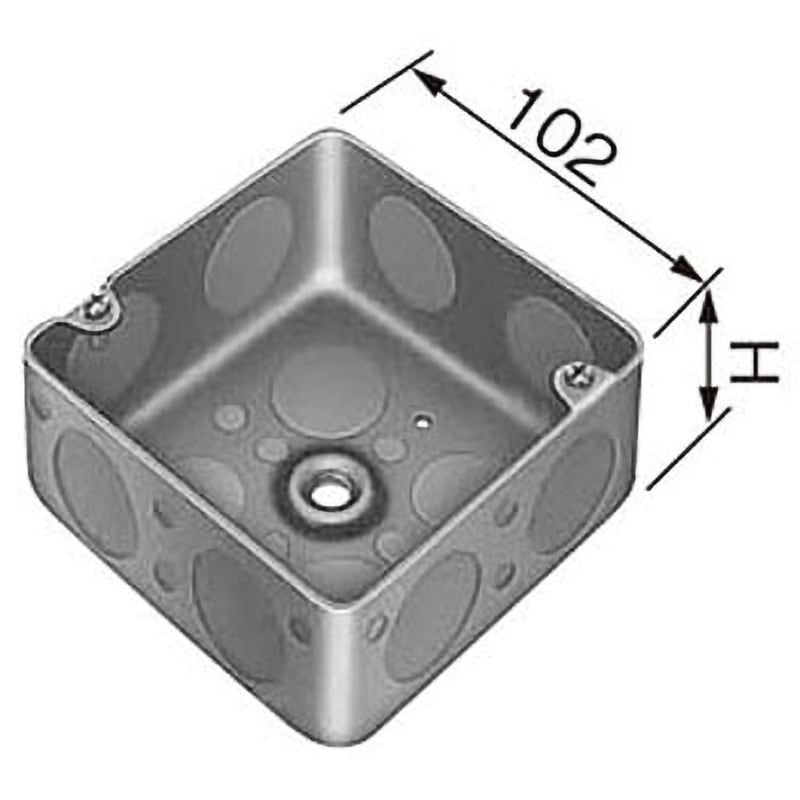 DS37444B 塗装中型四角アウトレットボックス 浅型「トロセーブ