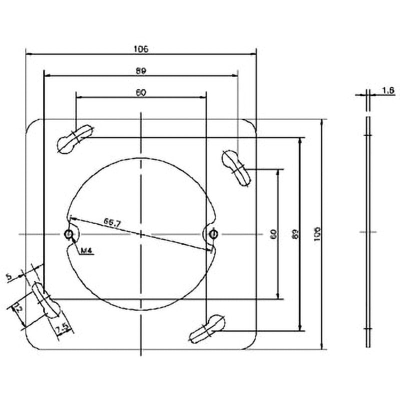 DS43112B 塗装中型四角丸穴カバー Panasonic(パナソニック) 平