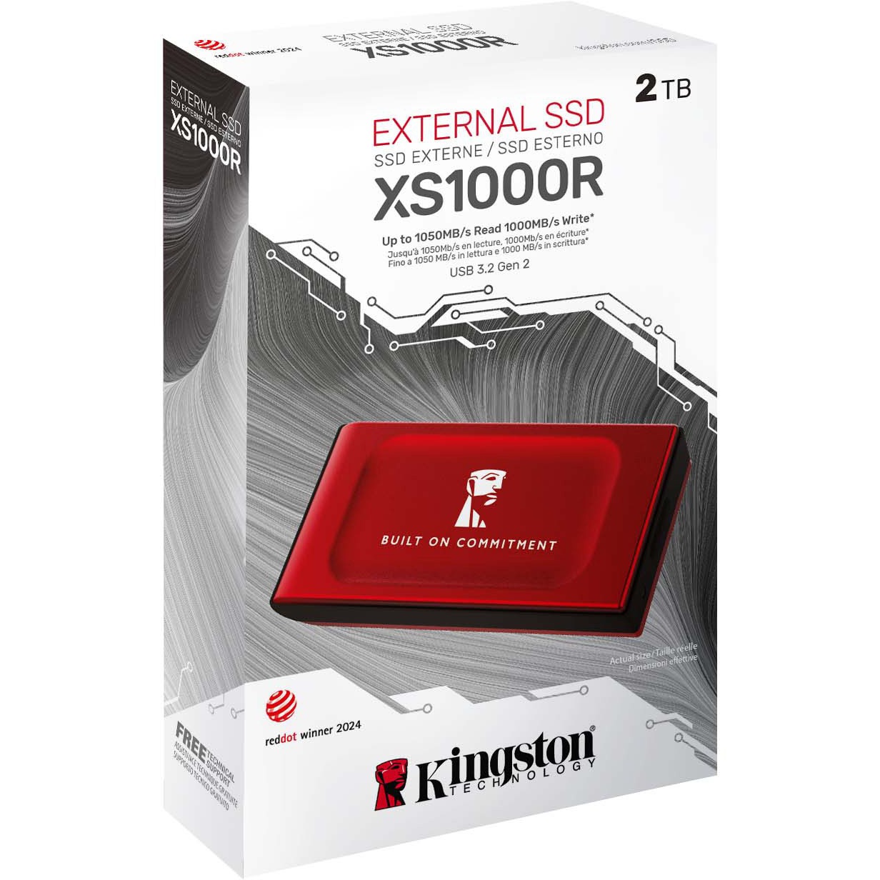 SXS1000R/2000G Kingston XS1000 外付けSSD レッド プリンストン USB3