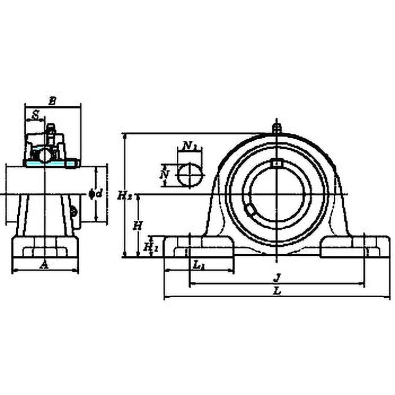 UCP209S6 UCP ピロー形(円筒穴) 1個 FYH (日本ピローブロック) 【通販