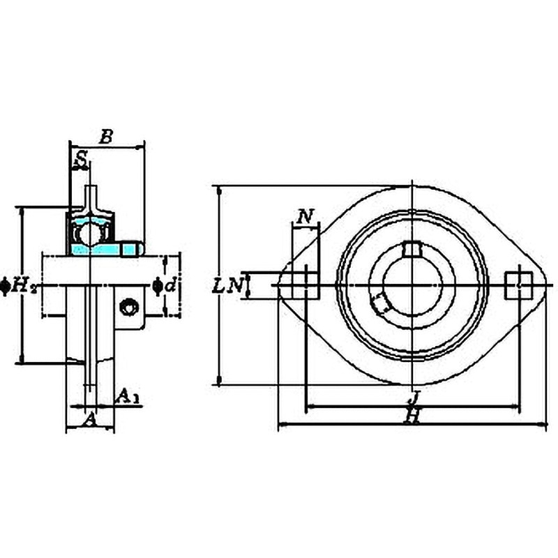 SBPFL205 SBPFL 鋼板製ひしフランジ形(円筒穴) 1個 FYH(日本ピロー