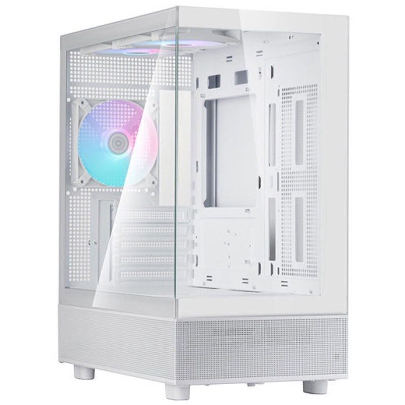 SST-LD04-W-ARGB SilverStone ミニタワーケース Lucid 04 印象的な270°視野角を有するパノラマ効果のMicro-ATXケース SST-LD04-W-ARGB 1台 SILVER STONE(シルバーストーン) 【通販モノタロウ】