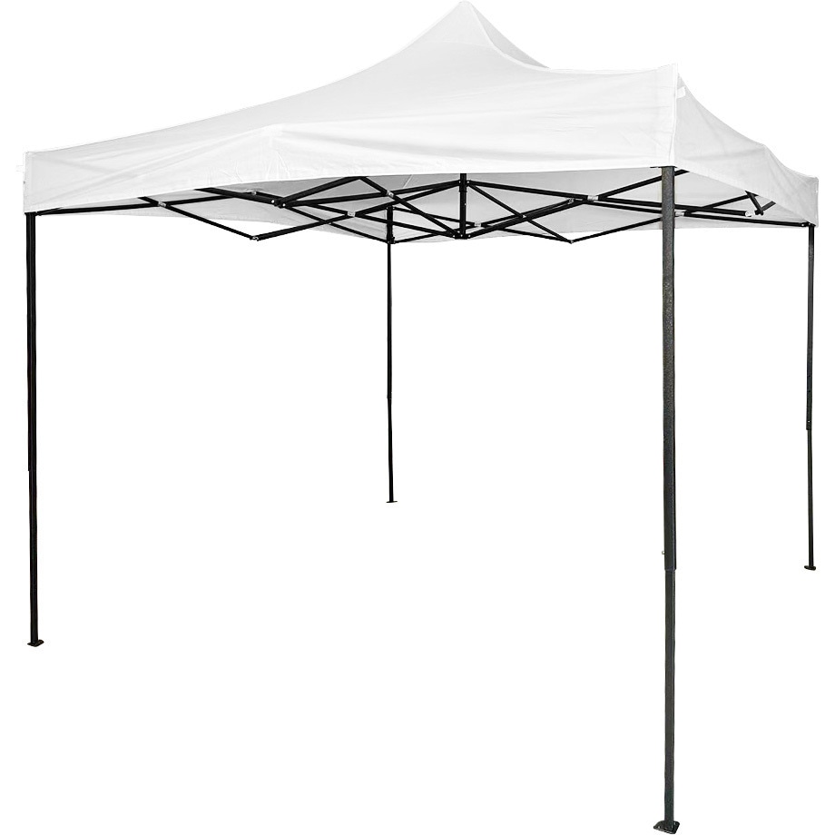 S-3X3PVC-WH ワンタッチタープテント 3x3m 透明横幕有/無 SIS ホワイト