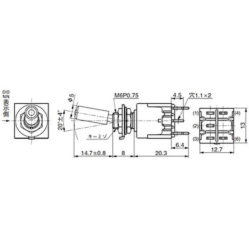 M-2112LR LED付照光式トグルスイッチ Mシリーズ 1個 NKKスイッチ