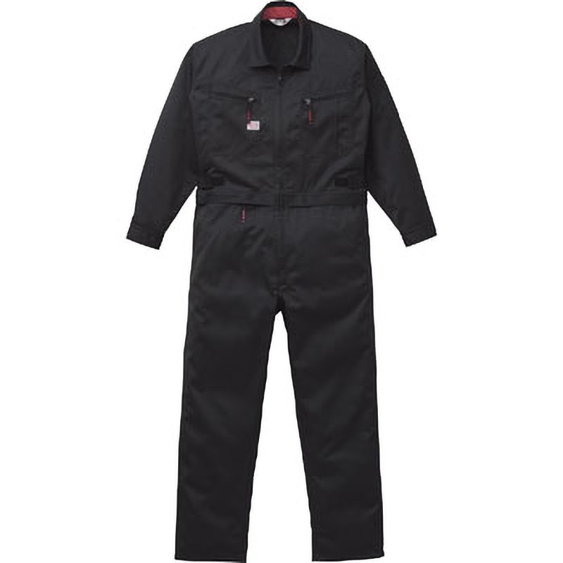 1-6900 腰割れ式長袖つなぎ服(年間用) 1-6900 AUTO-BI(山田辰) 帯電防止・メッシュ ブラック色 袖丈64cm