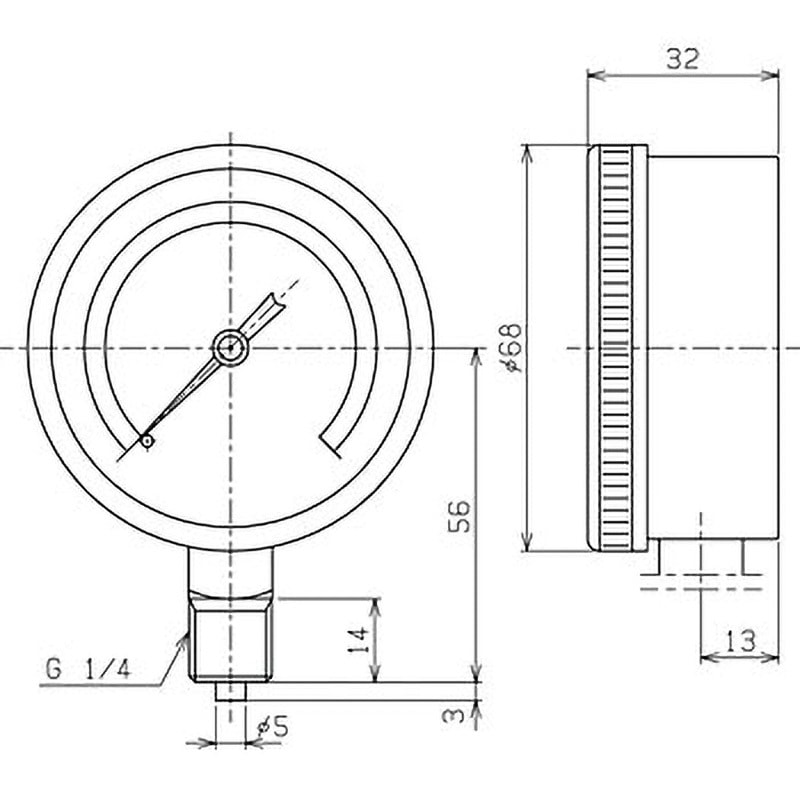 確認用2-2 第一計器 HCT0.6級圧力計 SUS製 ( SUS-HCT0.6- B U G1/2 100X