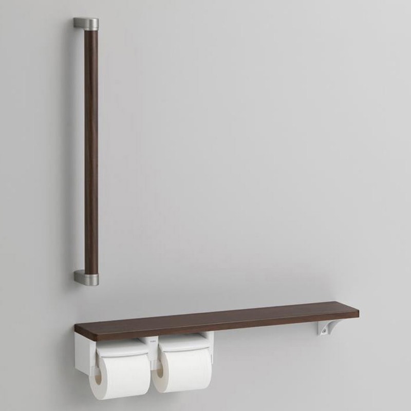 YHBS603FR#MW 木製手すり棚別体タイプ二連紙巻器 1セット TOTO 【通販 