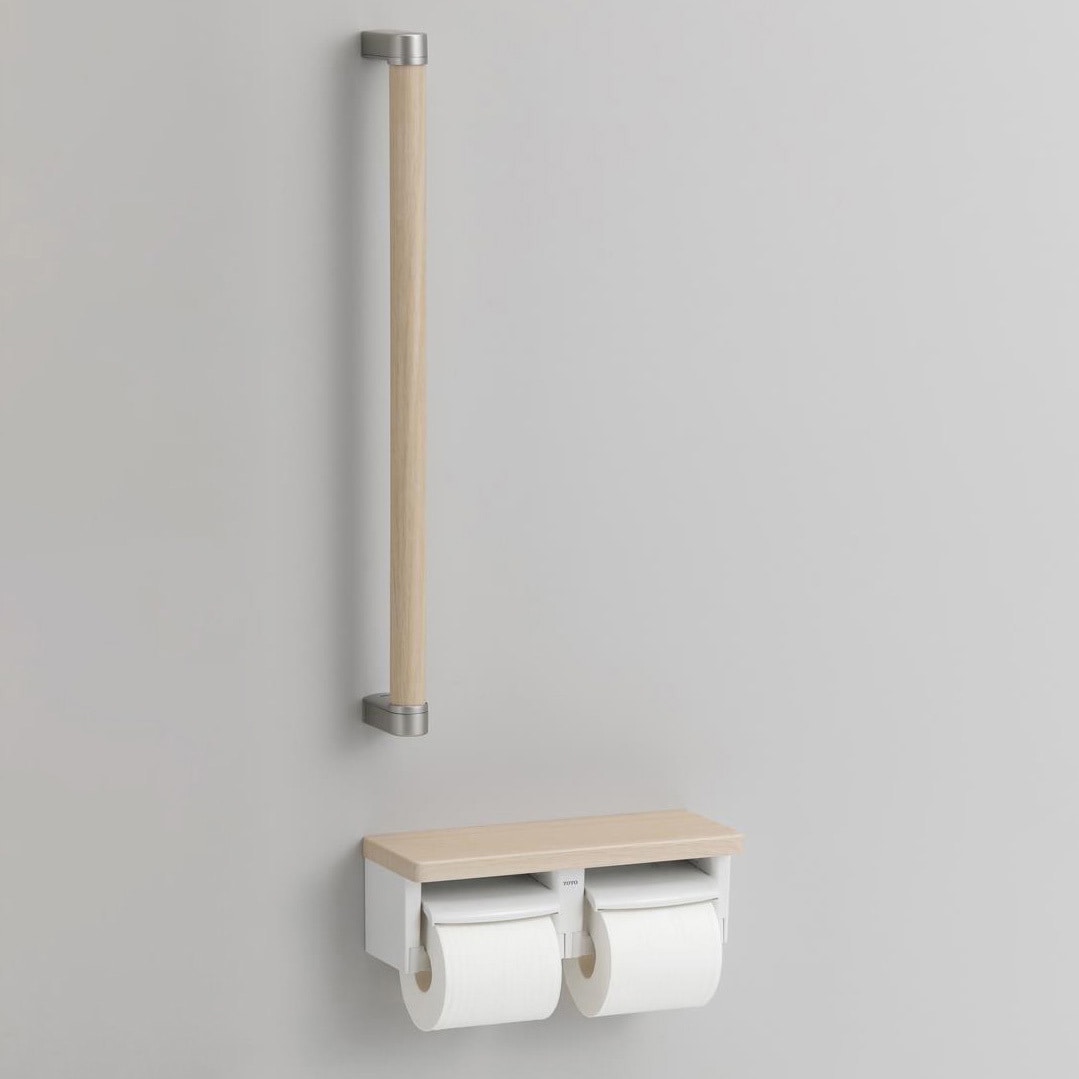 ☆旧品番特価☆ TOTO棚付き2連紙巻き器付手摺 TOTO 手すり・棚付二連紙巻器 便利な収納ボックス付 手すり・棚カラー3