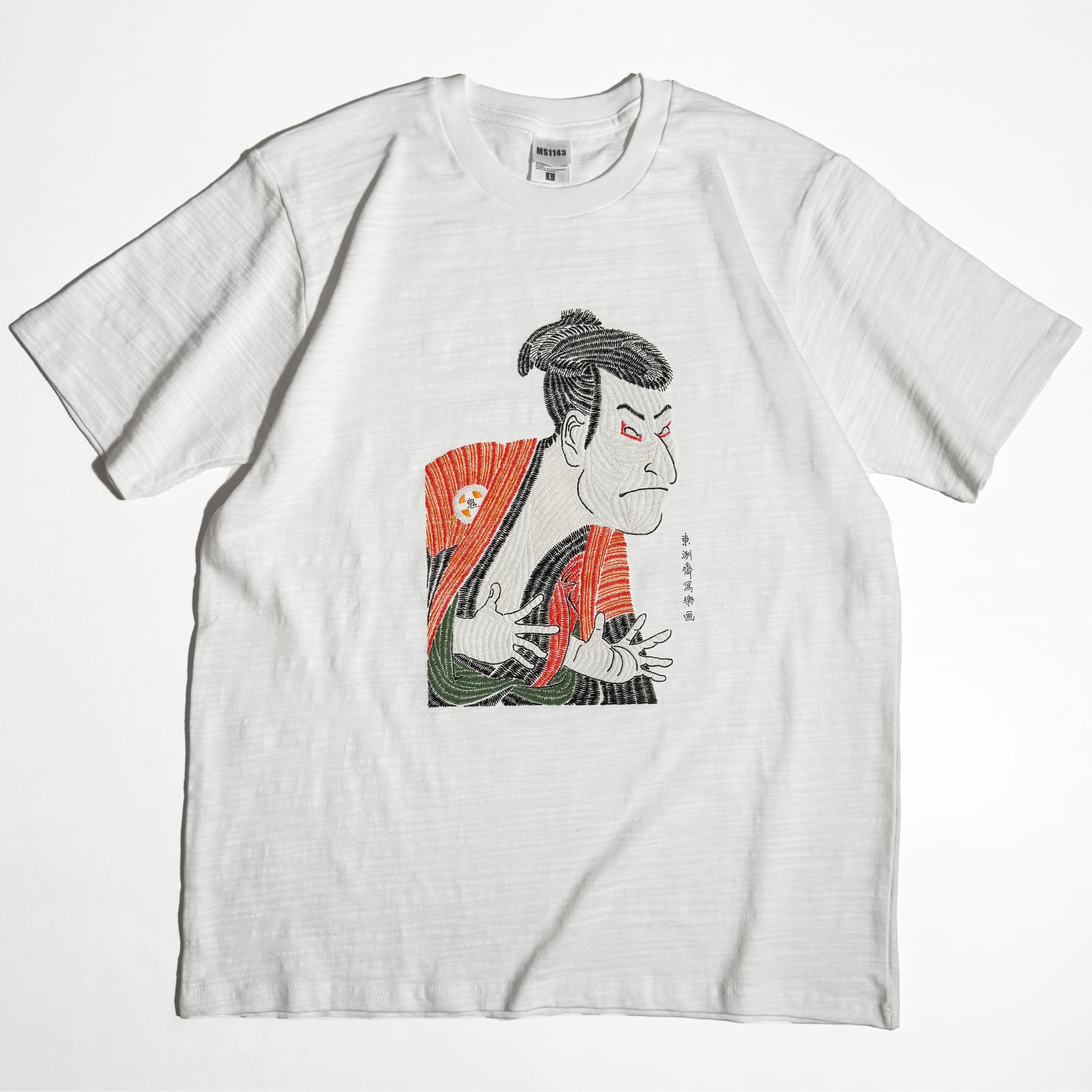 B-T004-15 通油町Tシャツ 写楽左 白 LIFEMAX サイズXL B-T004-15