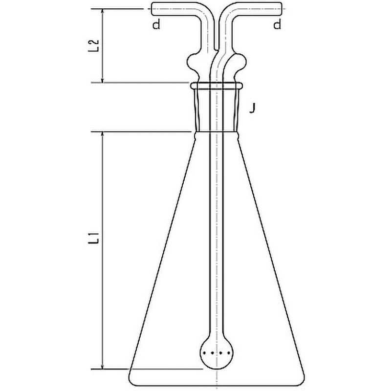 3262-500-4M ガス洗浄瓶 500ml 1個 旭製作所 【通販モノタロウ】
