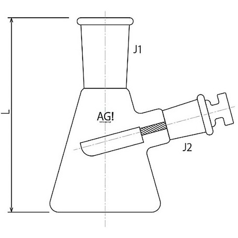 3264-100-4L1L 発生フラスコ 100ml 1個 旭製作所 【通販モノタロウ】