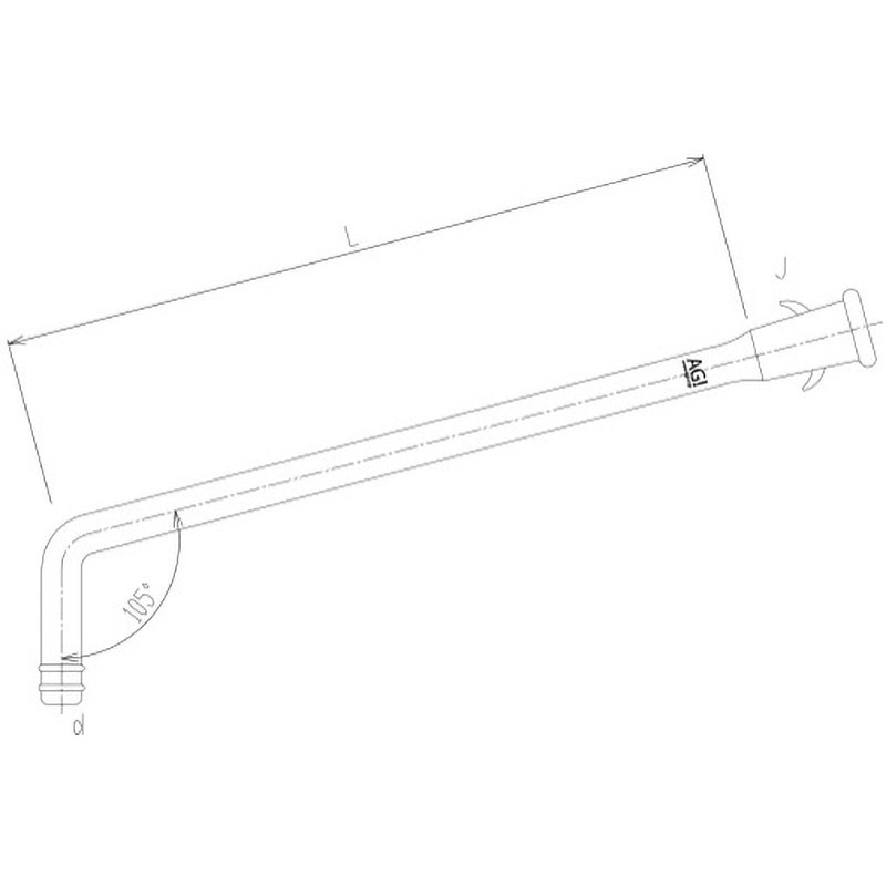 2573-2L L字管 1個 旭製作所 【通販モノタロウ】