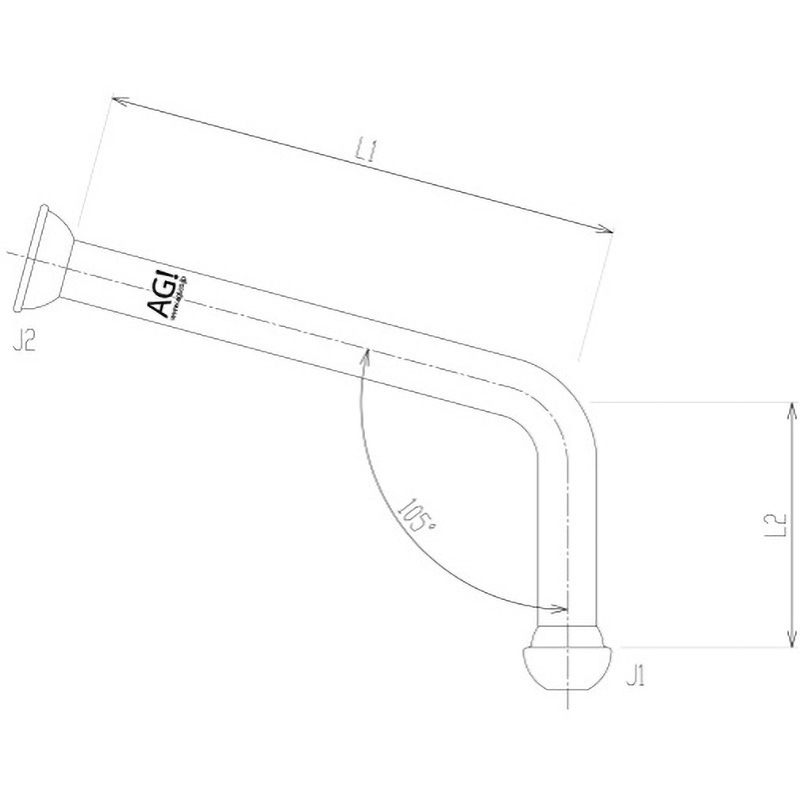 2575-B-100 L字連結管 1個 旭製作所 【通販モノタロウ】