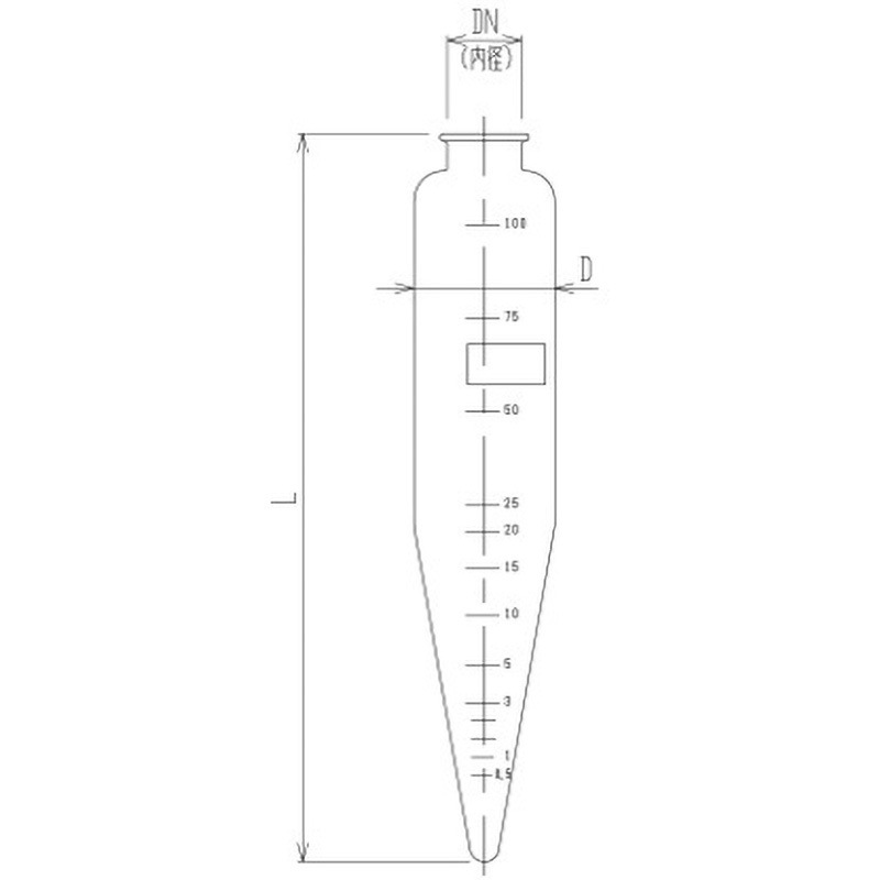 4708-100 Ⅰ形目盛試験管 旭製作所 容量100mL