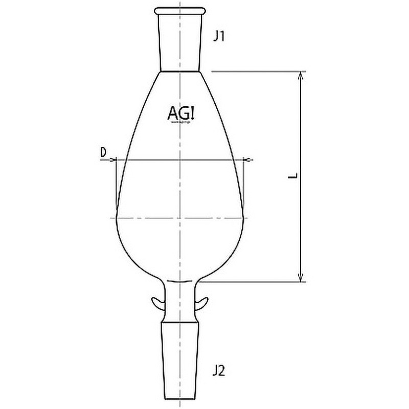 3222-300-4L KD濃縮フラスコ 3222シリーズ 旭製作所 摺合せ24/40・24/40 300mL