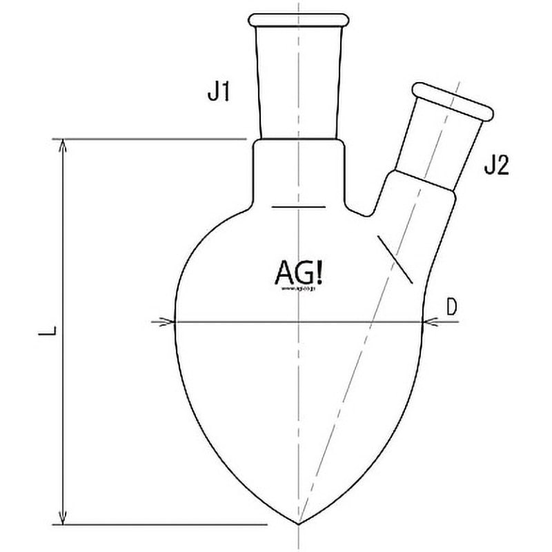 3232-100-4L4L ニッ口梨フラスコ 100mL 3232-100シリーズ 1個 旭製作所