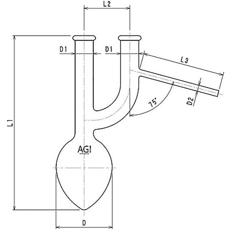 3330-100 ホーヘンクライゼンフラスコ 3330シリーズ 旭製作所 容量100mL
