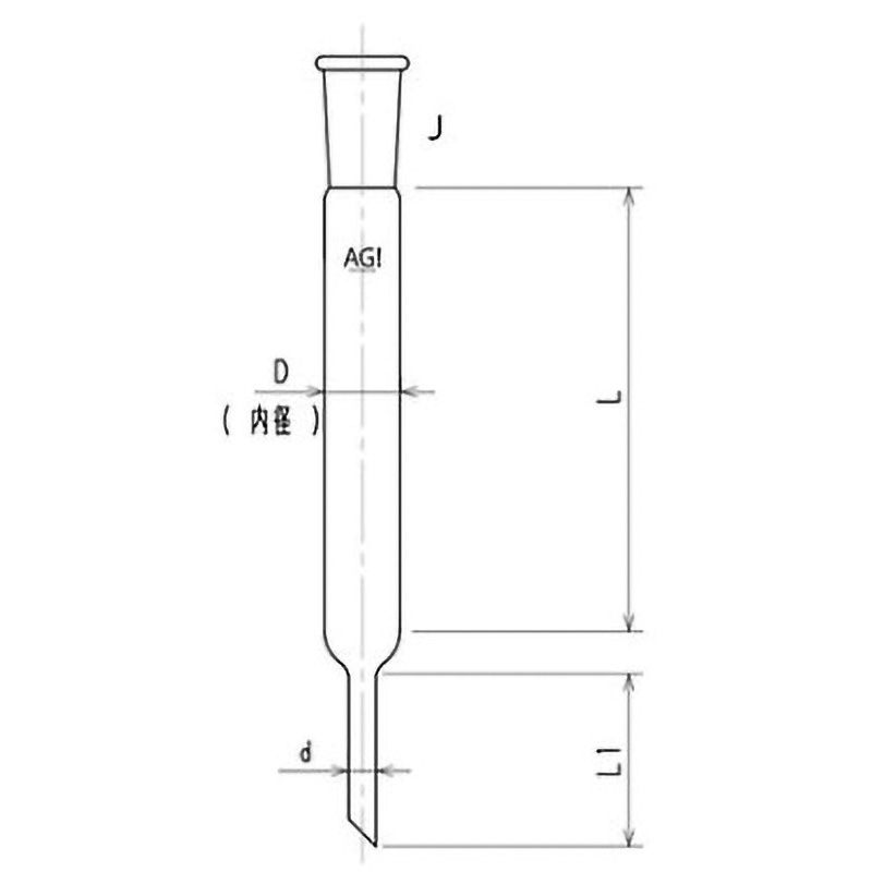 3801-50/500-5L ジョイント付クロマトカラム 3801シリーズ 1個 旭製作所 【通販モノタロウ】
