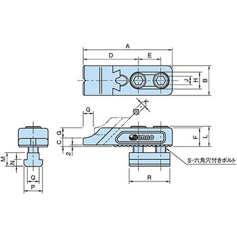 BJ101-12122T BJ101-T アジャスト トークランプ(T溝タイプ) 1個 イマオコーポレーション 【通販モノタロウ】