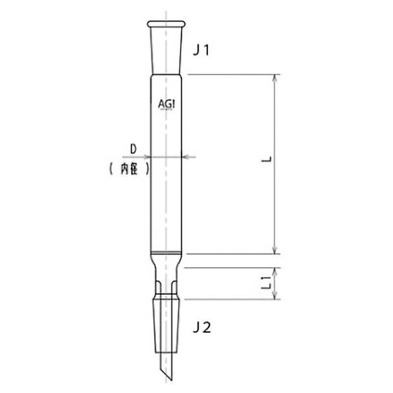 3823-30/500-4L ジョイント付クロマトカラム フィルター付 3823シリーズ 1個 旭製作所 【通販モノタロウ】