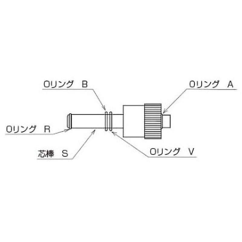 2224-14S 高真空グリースレスバルブY型 ストレートタイプ 芯棒セット 2224シリーズ 1個 旭製作所 【通販モノタロウ】