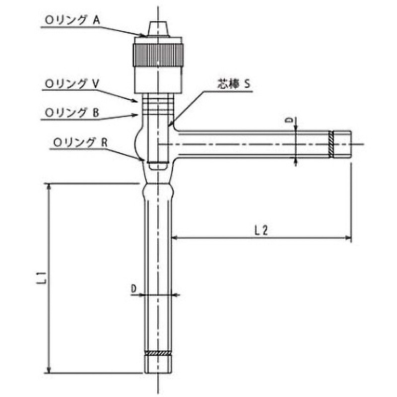 2226-8L-G 高真空グリースレスバルブL型 アングルタイプ 溝付 2226シリーズ 1個 旭製作所 【通販モノタロウ】