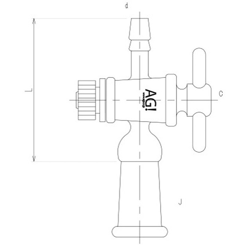 2418-1L コック付排気管直管 メス PTFEコック 2418シリーズ 1個 旭製作所 【通販モノタロウ】
