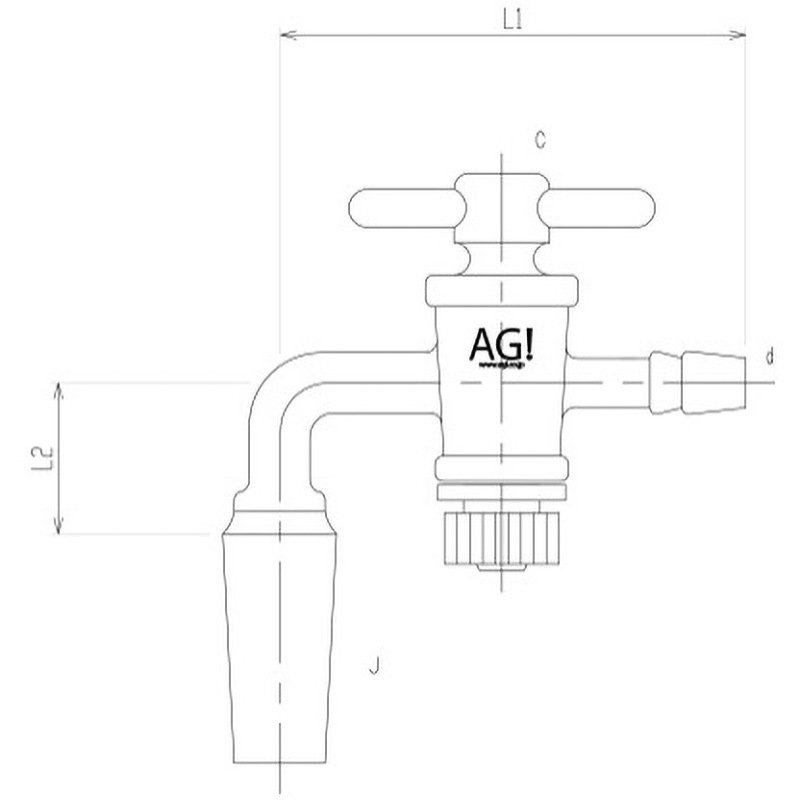 2426-1L コック付排気管曲管90° オス PTFEコック 2426シリーズ 1個 旭製作所 【通販モノタロウ】