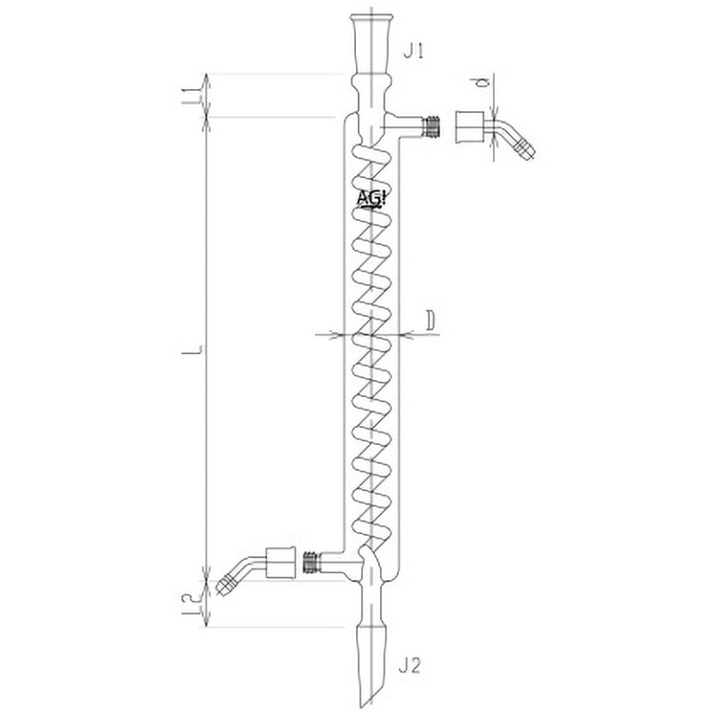 3428-200W-2L 蛇管 冷却器 グラハム 3428シリーズ 旭製作所 ウォーターコネクター仕様