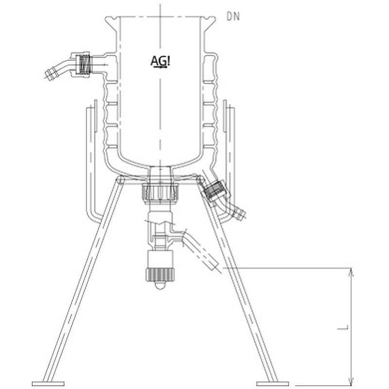 3984-1000 二重管式反応容器用架台 3984シリーズ 1個 旭製作所 【通販モノタロウ】