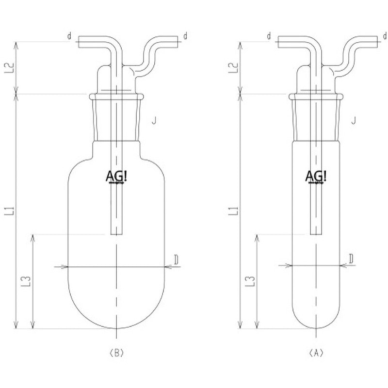 4134-1000 摺付トラップ Ⅲ型 4134シリーズ 旭製作所 1000mL
