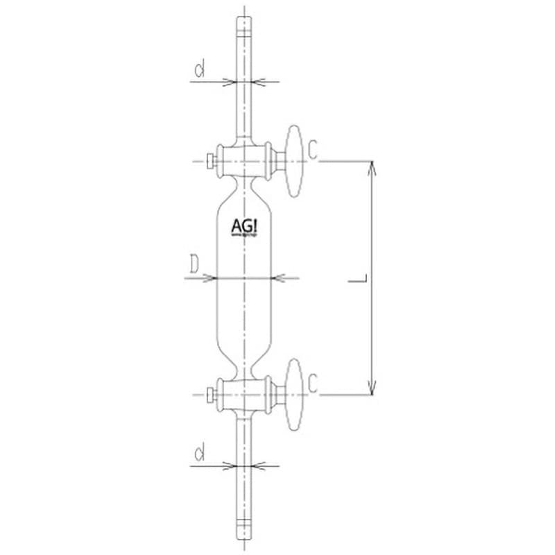 4200-100 溶存酸素試料採取器 4200シリーズ 旭製作所 ガラスコック 容量100mL