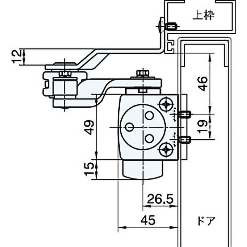 S22PL ドアクローザ 20シリーズ パラレル型(ストップ付・外装式